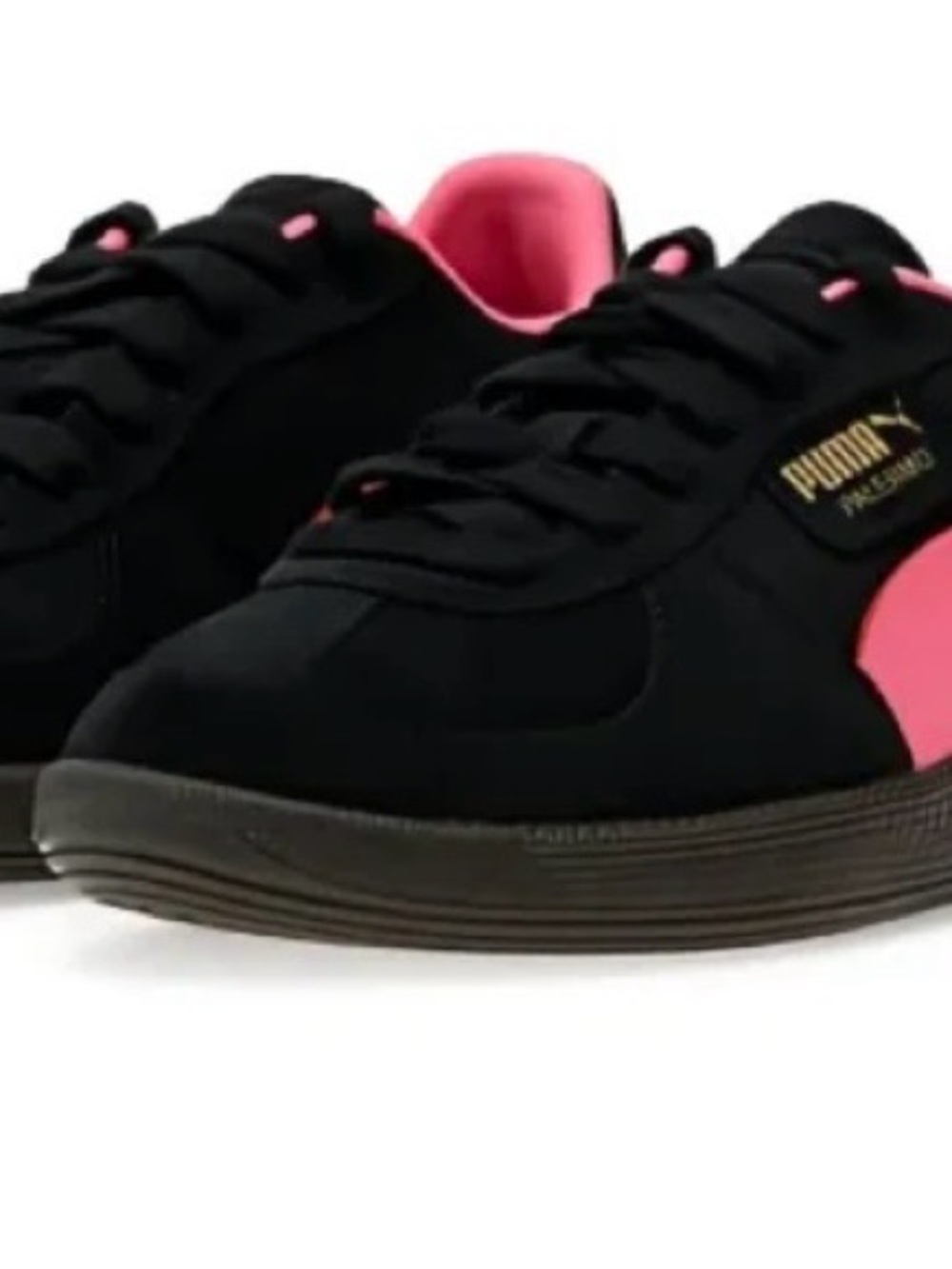 Puma Black and Pink Low-Top Sneakers size 8 1/2
